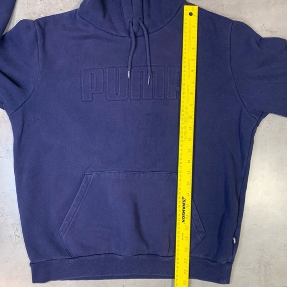 Puma Navy Blue Cotton Fleece  Hooded Sweatshirt, Size M - Picture 6 of 8